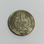 Moeda de 2000 réis de 1926 Prata mocinha Prata 0.500, 8g,  26mm