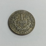 Moeda de 2000 réis de 1924 Prata mocinha Prata 0.500, 8g, 26mm