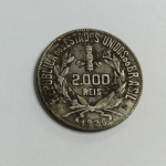 Moeda de 2000 réis de 1926 Prata mocinha Prata 0.500, 8g, 26mm