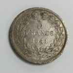 França - 5 Francs 1841 Moeda feita em prata .900 com 25g