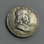 USA - Moeda de 1/2 Dollar de 1954 Prata 0.900, 12.5g,  30.6mm