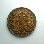 PORTUGAL - Moeda de 20 réis de 1883 Bronze, 11.74g,  30mm