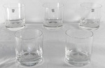 Cinco copos para whisky em cristal translucido com selo da cristaleria HERING. Med.: 8,5cm.