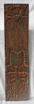 BATISTA - Placa em madeira entalhada representando fíguras. Med.: 100x25x3cm.