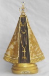 CLAUDIA CURE - Nª Senhora Aparecida - Imagem em gesso rendada pintada a mão com policromia. Med.: 28cm.