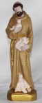 CLAUDIA CURE - São Francisco de Assis - Imagem em gesso pintada a mão com policromia. Med.: 30cm.