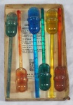 Vintage - Doze mexedores de drinks em vidro soprado com líquidos de cores diversas. Medida: 20cm.