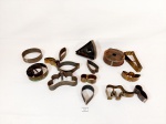 lote de 15 cortadores  para biscoitos  diversos em metal no estado
