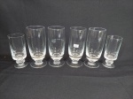 lote de 6 taças diversas sendo 4 agua e 2 aperitivo em vidro. Medida: 12 cm x 5 cm e a5 cm x 6 cm