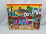 Óleo sobre tela com pintura representando o Rio de Janeiro, assinado Fernando Medeiros, datado 2008. Medindo 56cm x 46cm.