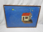 Quadro com óleo sobre eucatex com moldura em madeira. Medindo 72cm x 51cm.