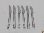 Jogo de 6 facas de sobremesa em aço inox 18/8 Argentino. Medindo 18cm de comprimento.