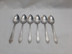 Jogo de 6 colheres de sopa em aço inox Wolffinox, modelo Florzinha. Medindo 20cm de comprimento. 