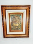 Quadro  Representando Jesus Cristo  assiando Edu Vargas  com moldura Madeira. Medida: 52 cm x 62 cm