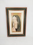 Quadro Decorativo Representando A Virgem Obra do Artista Flamengo Roger van der Weyden com Moldura madeira . Pinacoteca do Vaticano . Medida: 31 cm x 46 cm moldura