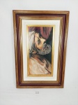 Quadro Decorativo A Cura do Paralitico de Edu Vargas com Moldura Madeira.Pintura a lapis em baixo vidrado Medida: