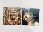 2 Azulejos Decorativo Pintado Representando Cristo. Medida: 15 cm x 15 cm