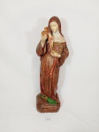 Imagem de Santa Rita de Cássia em Estuque Pintado . Medida: 41 cm altura