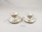 2 Miniaturas Xícaras coleção  Porcelana Queens e elizabethan Decorada Flores Mês Setembro e Outubro. Medida: 4 cm x 4 cm e pires 7,5 cm setembro pires esta adaptado