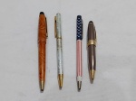 Lote de 4 canecas esferográficas. No estado.