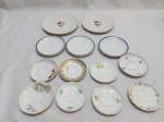 Lote de 11 pires,  prato de bolo e prato de sobremesa em porcelana, marcas e modelos diversos.