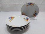 Jogo de 5 pratos fundos em porcelana SRS floral. Medindo 20,5cm de diâmetro.