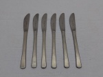 Jogo de 6 facas de sobremesa em aço inox Hercules Platinox. Medindo 18,5cm de comprimento.