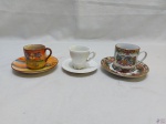 Lote de 3 xícaras de café diversas para colecionador em porcelana. Sendo uma casca de ovo.