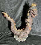 Garuda em forma de dragão em madeira esculpido BALI INDONÉSIA SÉC XIX - 58 cm de altura e 47 cm de largura