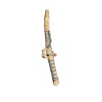 KATANÁ Espada de samurai, tsuda em forma de dragão jAPÃO SÉC XIX - Comprimento fechado 53 cm