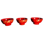 3 bowls em acrílico com desenhos japoneses - diâmetro 12 cm