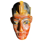 Antiga Cabeça de Tutancâmon em terracota - 16 cm