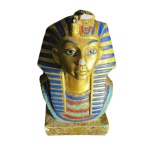 Cabeça de ramsés mini escultura egipicia em gesso - altura 11 cm