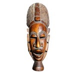 Antiga máscara da etinia Iorubás em madeira jacarandá - 33x12 cm