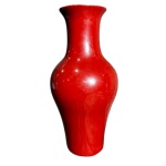 Vaso em cerâmica ao gosto sangue de boi - altura 30 cm e diâmetro da boca 9 cm