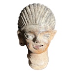 Antiga escultura encontrada em escavações na Núbia egípicia feita em terracota - altura 13 cm