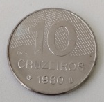EXCEPCIONAL MOEDA "INSCRIÇÃO PROVA" 10 CRUZEIROS ANO:1980