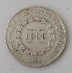 MOEDA PRATA 1000 RÉIS (P609). EXCELENTE ESTADO DE CONSERVAÇÃO ANO:1861