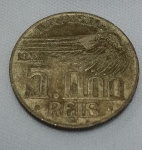 Moeda em prata 5000 Reis 1938 Santos Dumont .