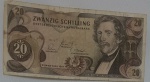 Cédula Áustria 20 Zwanzig Schilling.( Cédula manchada)