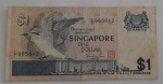 Cédula one dollar  Singapura.