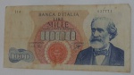 Cédula de 1000 Liras - Itália( Cédulas bem amareladas)
