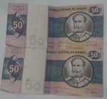 Duas cédulas de Cinquenta Cruzeiros , Deodoro da Fonseca.