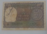 Cédula Estrangeira, Índia , One Rupee  ,data 1966.