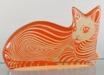 ABRAHAM PALATNIK – Escultura cinética representando gato em resina de poliéster de manufatura Abraham Palatnik. Medindo 8,6 cm de altura por 14,5 cm de comprimento. 
