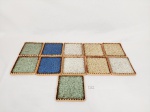 Jogo 11 Porta Copos de Azulejos coloridos Forte Velho Medida: 10 cm x 10