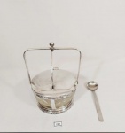 Queijeira Em Cristal Reynoso E Prata 90 Meridional .medida 17 cm altura x 12 cm diametro e colher 14 cm