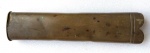 ANTIGA PONTEIRA DE BAINHA DE ESPADIM EM BRONZE,  COMPRIMENTO TOTAL 13 CM, BÔCA 3 CM