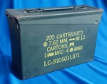 COFRE DE MUNIÇÃO - S.C.F. - 200 CARTRIDGES - 7.62 MM - M13 - 27,5 18 X 9,5 CM