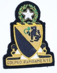 PATCHE, BRASÃO BORDADO, UNITED STATES ARMY, 124th Cavalry Regiment Unit Crest (Golpeo Rapidamente), PERÍODO DA OCUPAÇÃO DO CANADÁ
